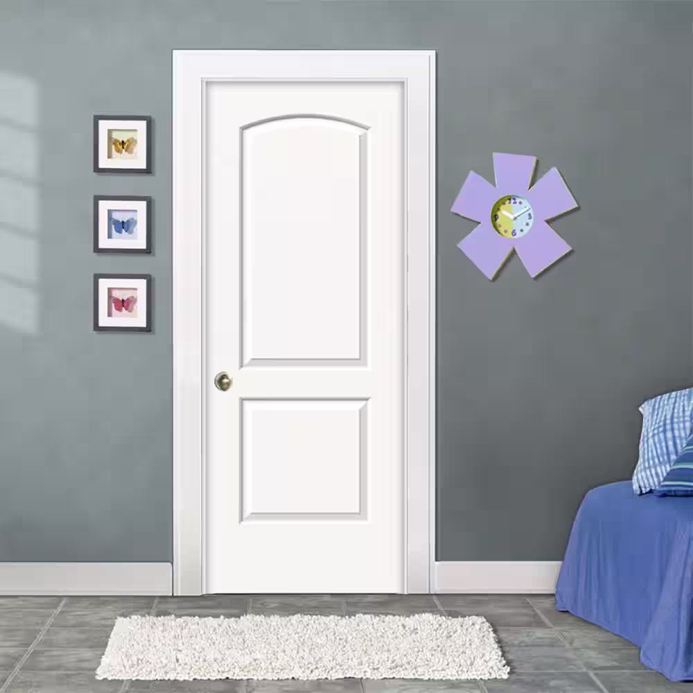 JELD-WEN 30 in. x 80 in. 2 Panel Continental Primed Right-Hand Smooth Molded Composite Single Prehung Interior Door
