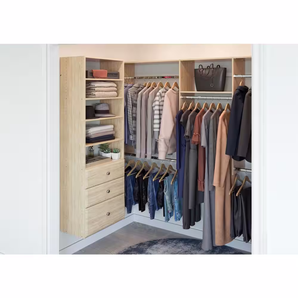 Closet Evolution 14 in. x 72 in. Harvest Grain Wood Vertical Panels (2-Pack)