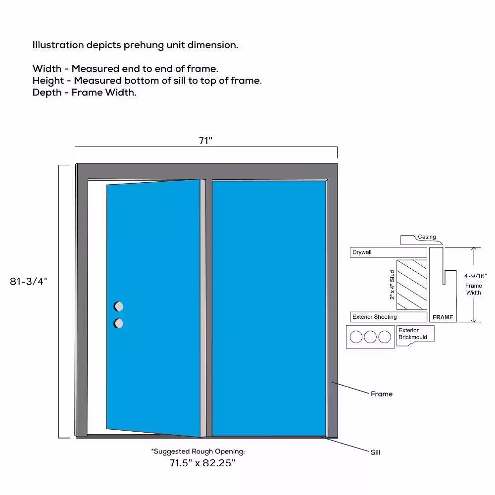MMI Door 68 in. x 80 in. Full Lite Primed Steel Stationary Patio Glass Door Panel with Screen