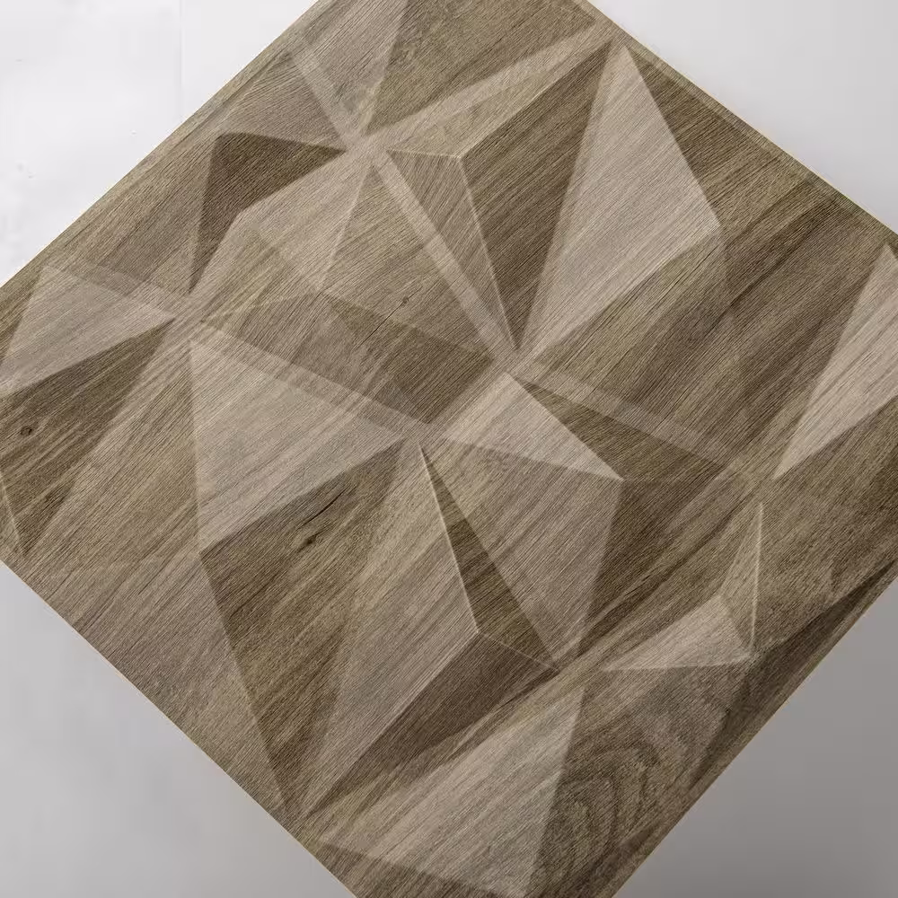 Art3dwallpanels 19.7 in. x 19.7 in. Wood Diamond Design Textures 3D PVC Wall Panels Interior Wall Decor Pack 12 Tiles (32 sq. ft./Case)