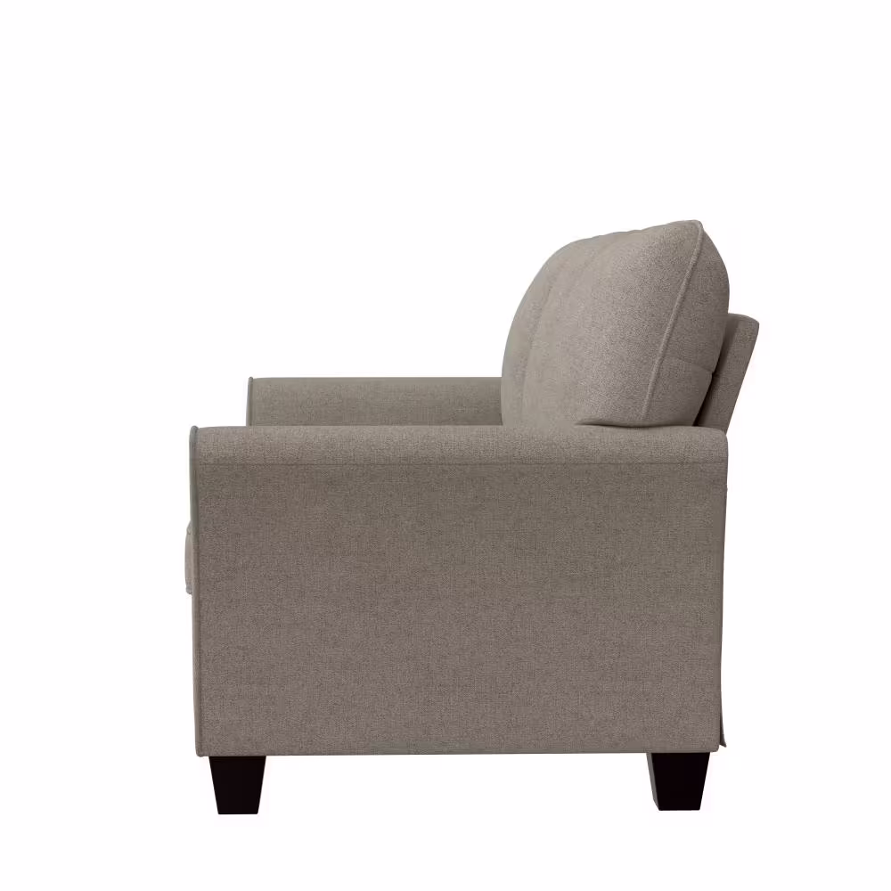 Hillsdale Furniture Lorena 75in. Rolled Arm Polyester Rectangle Sofa in Gray