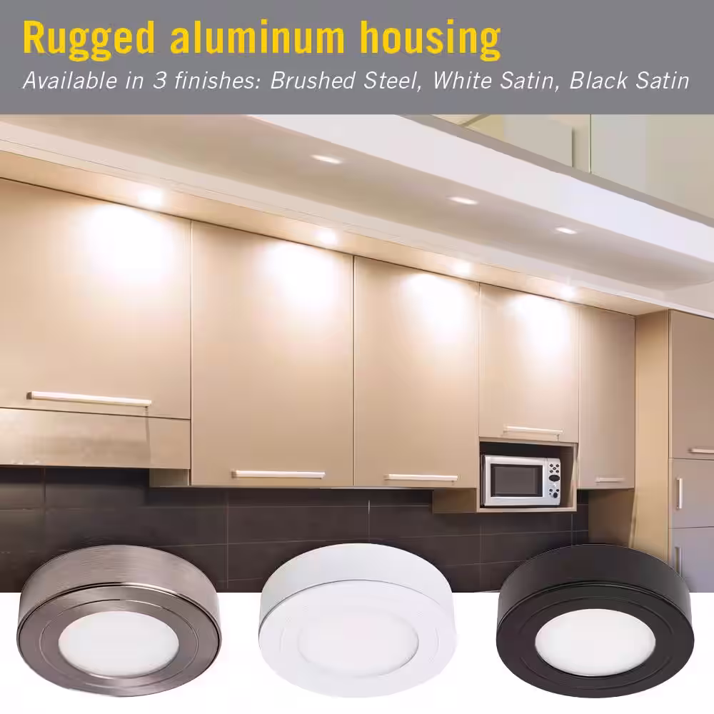 Armacost Lighting PureVue Dimmable Bright White LED Puck Light Matte White Finish