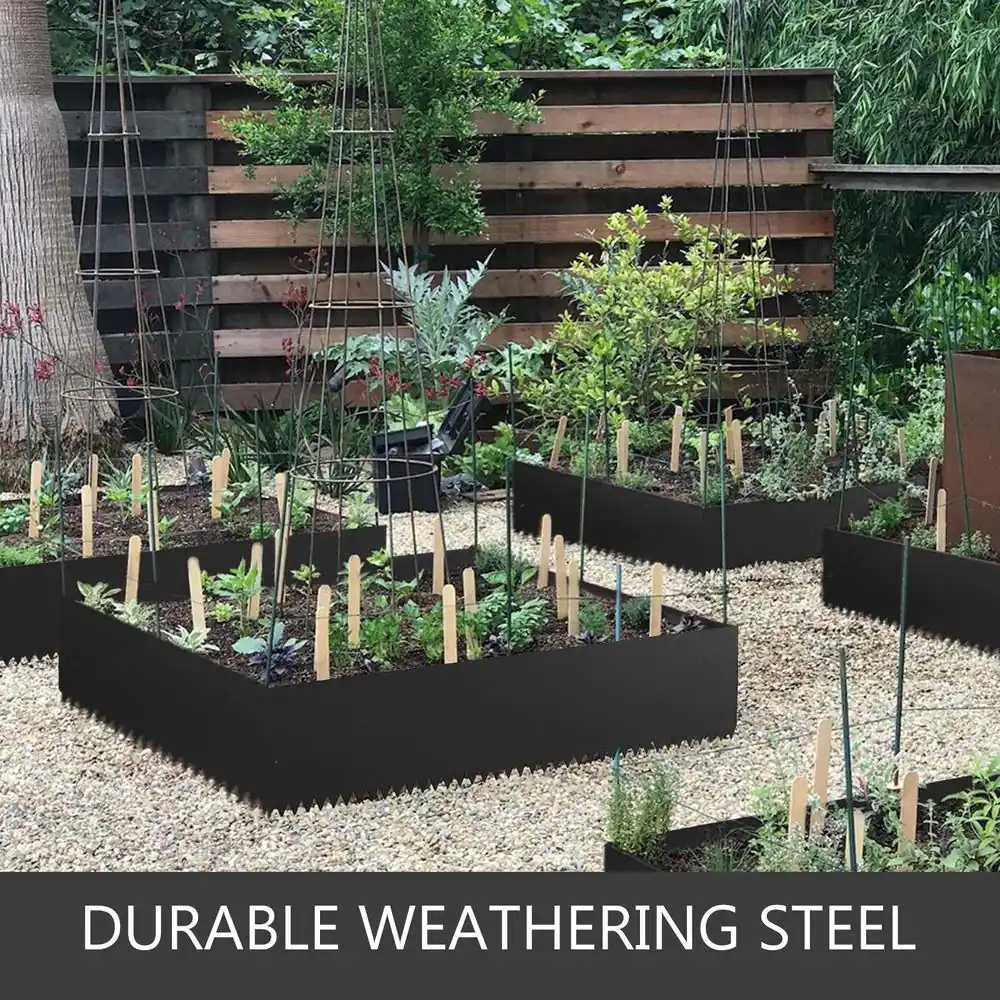 VEVOR 40 in. x 6 in. Black Landscape Edging Garden Edging Steel Edging Border Lawn Edge for Garden Yard (6-Pieces)