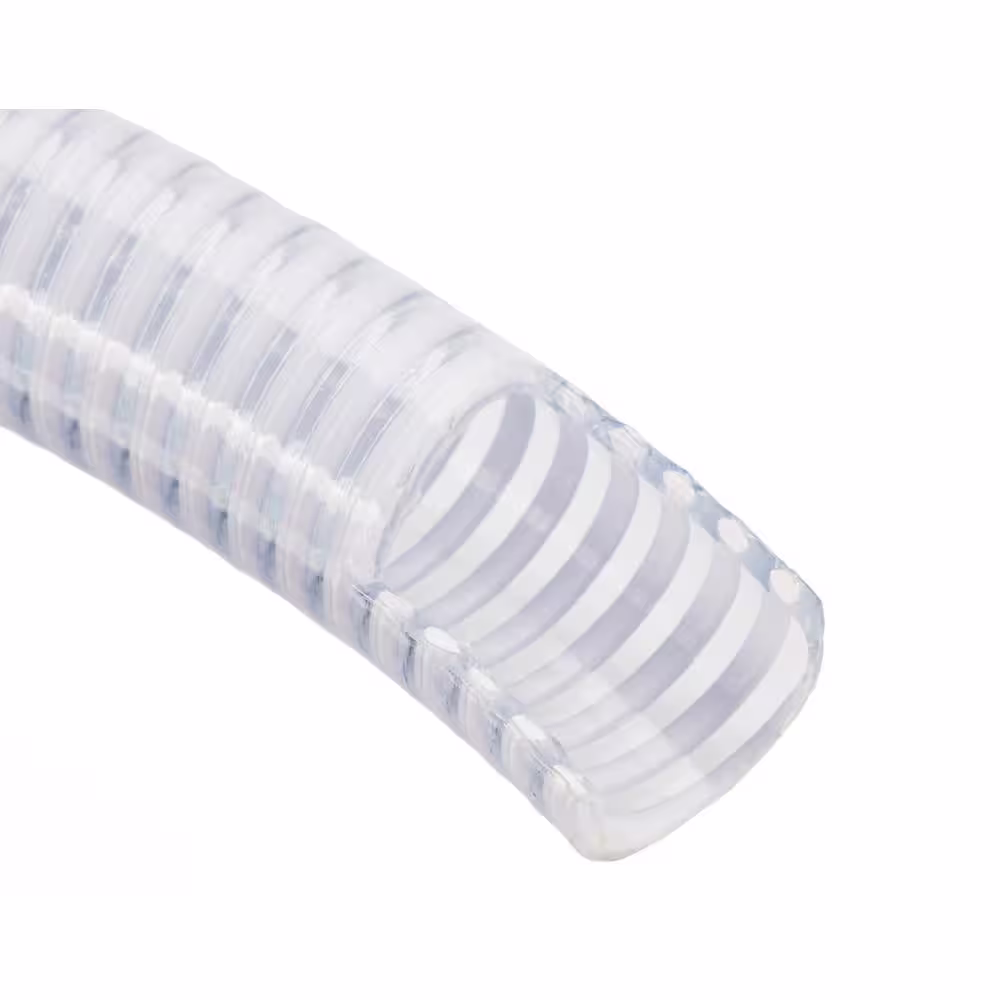 HYDROMAXX 1-1/2 in. Dia x 50 ft. Clear Flexible PVC Suction and Discharge Hose with White Reinforced Helix