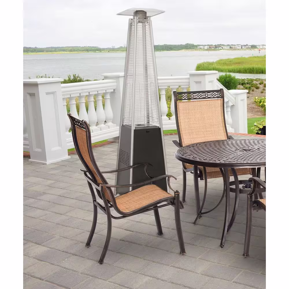 Hanover 7 ft. 42,000 BTU Black Pyramid Propane Gas Patio Heater