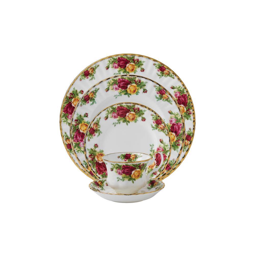 ROYAL ALBERT 20 Piece Old Country Rose Dinnerware Set