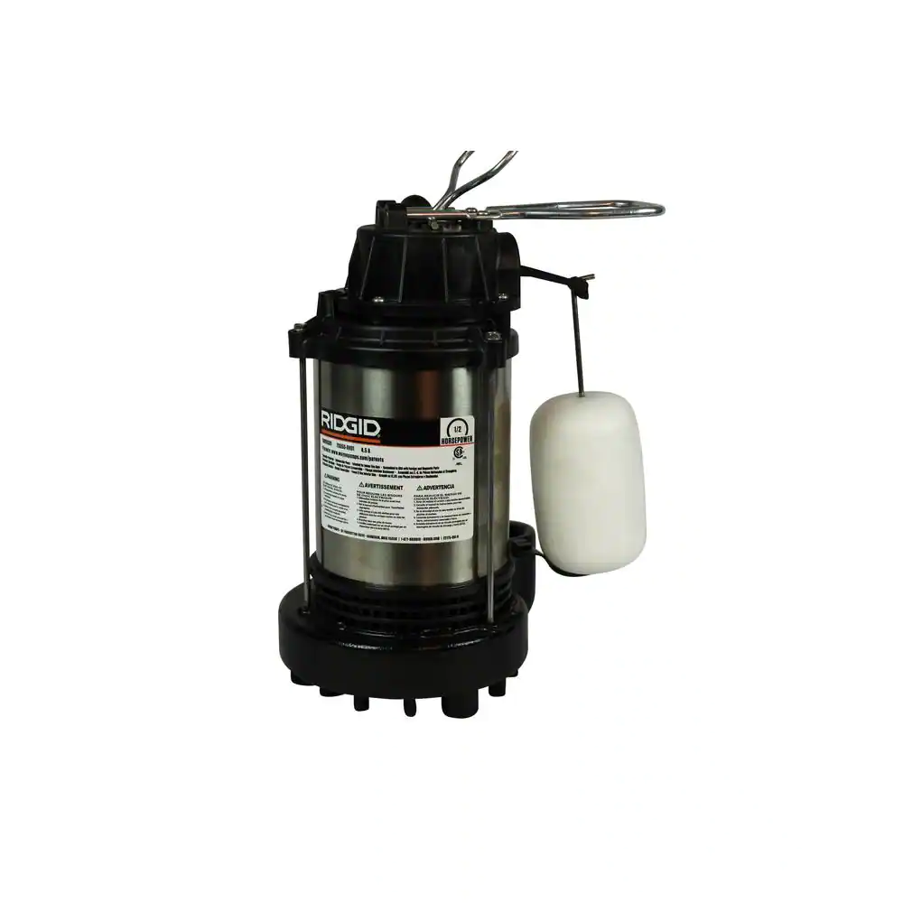 RIDGID 1/2 HP Stainless Steel Dual Suction Sump Pump