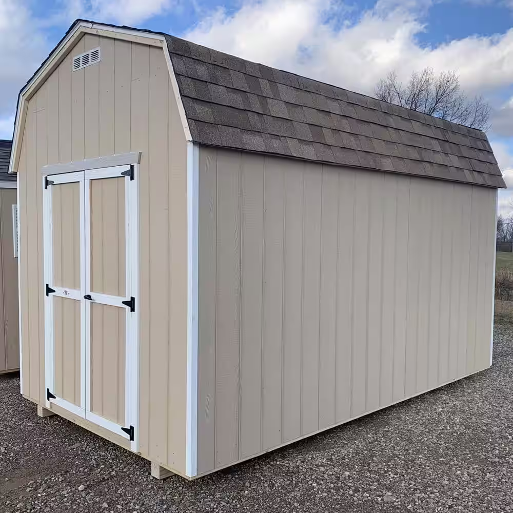 LITTLE COTTAGE CO. Value Gambrel 8 ft. x 8 ft. Wood Storage Building Precut Kit with 6 ft. Sidewalls