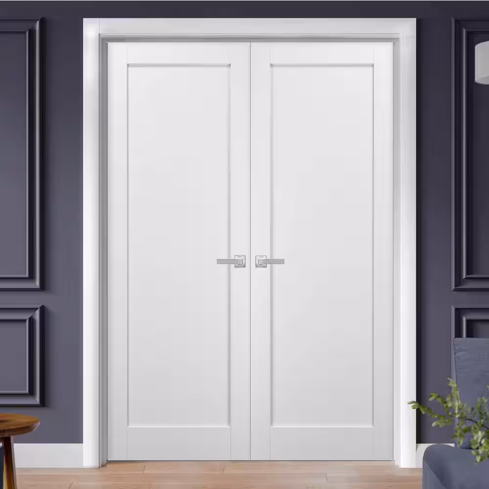 Sartodoors 4111 30 in. x 80 in. Single Panel No Bore Solid Core White Finished Pine Wood Interior Door Slab