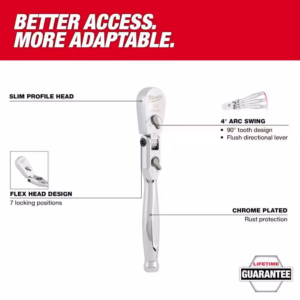Milwaukee Flex Head Ratchet Set (3-Piece)