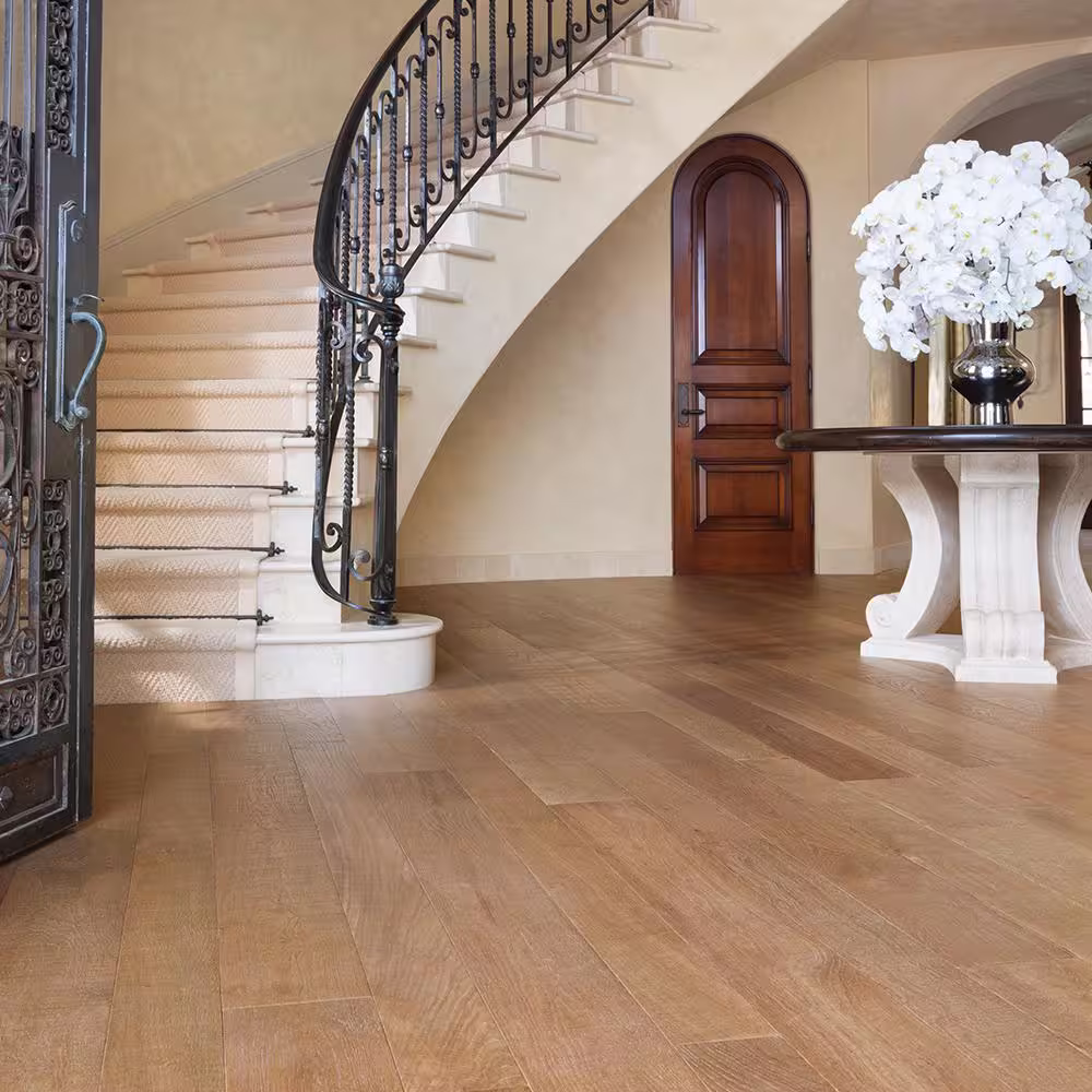Malibu Wide Plank Montara French Oak 1/2 in. T x 5 & 7 in. W Water Resistant Distressed Engineered Hardwood Flooring (24.9 sq. ft./case)