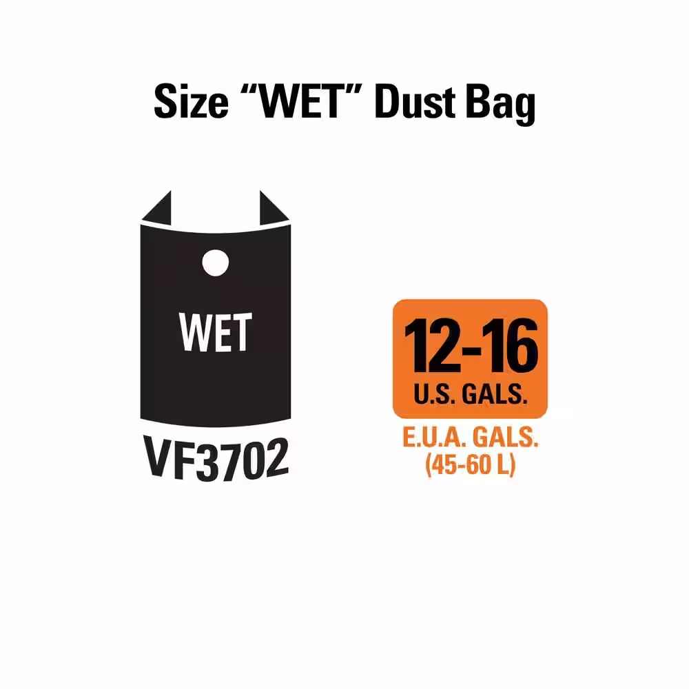 RIDGID Wet/Dry Vac Premium Wet or Dry Dust and Debris Bags for Select 12 to 16 Gallon RIDGID Shop Vacuums, Size A (12-Pack)