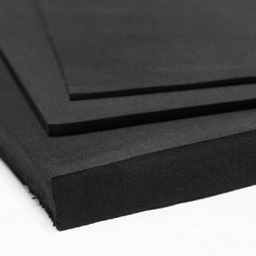 Rubber-Cal Closed Cell Sponge Rubber EPDM 1/16 in. x 39 in. x 78 in. Black Foam Rubber Sheet
