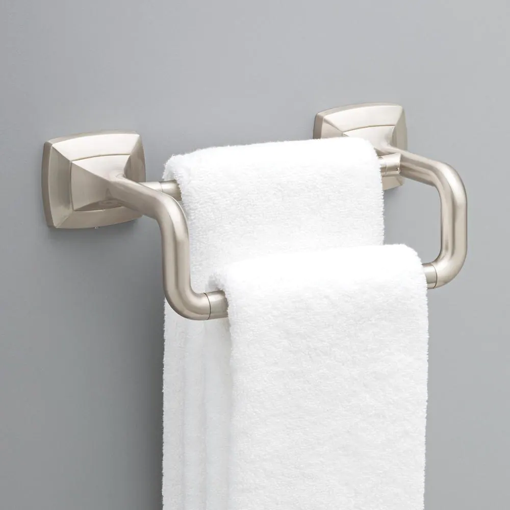 Delta Portwood 6 in. Double Hand Towel Bar in SpotShield Brushed Nickel