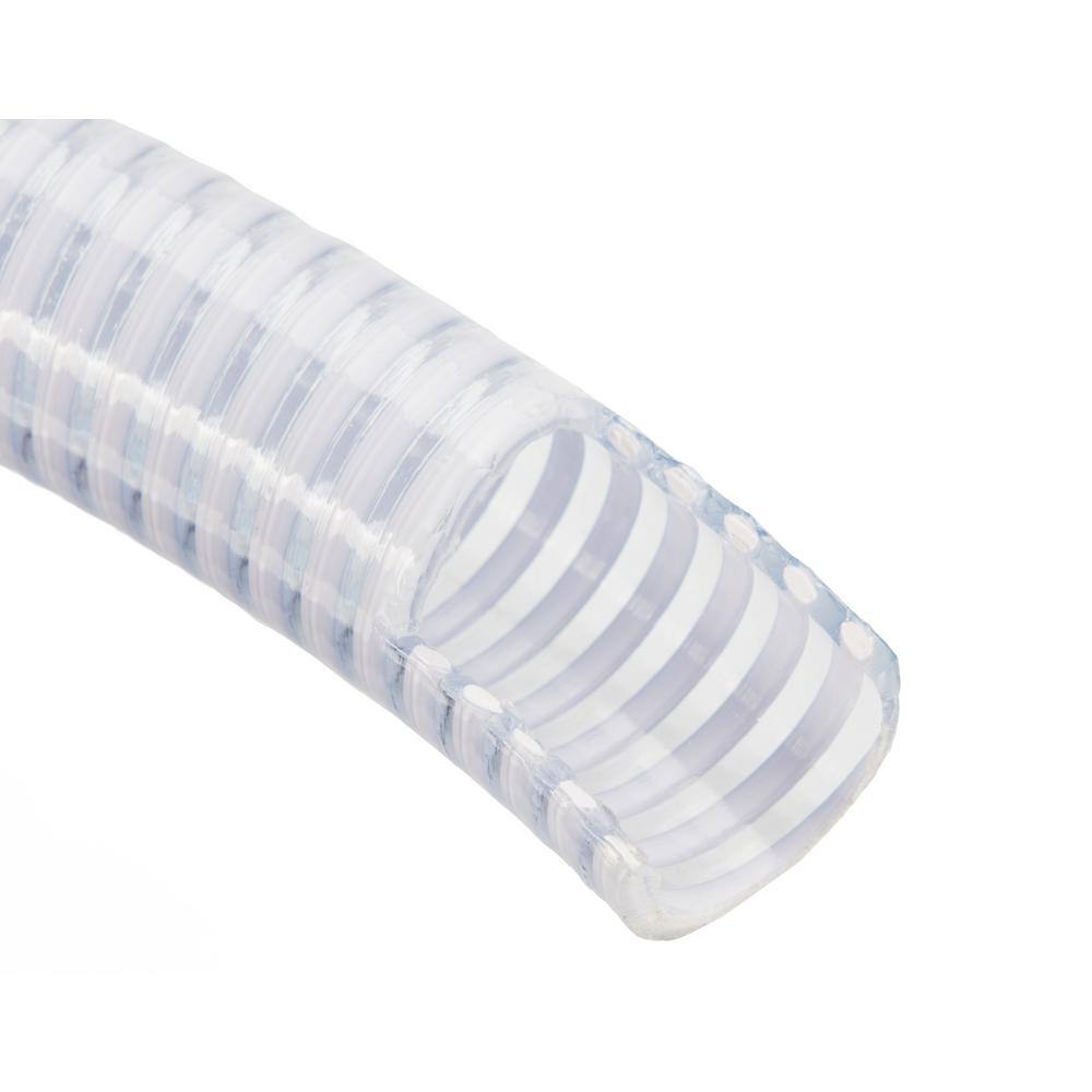 HYDROMAXX 3/4 in. Dia x 50 ft. Clear Flexible PVC Suction and Discharge Hose with White Reinforced Helix