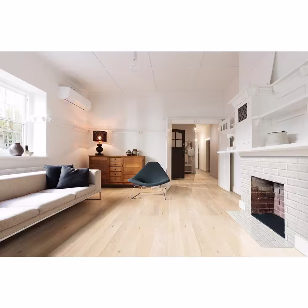 A&A Surfaces Woodridge Beach Buff Oak in. T x 6.5 in. W Waterproof Wire Brushed Engineered Hardwood Flooring (21.7 sqft/case)