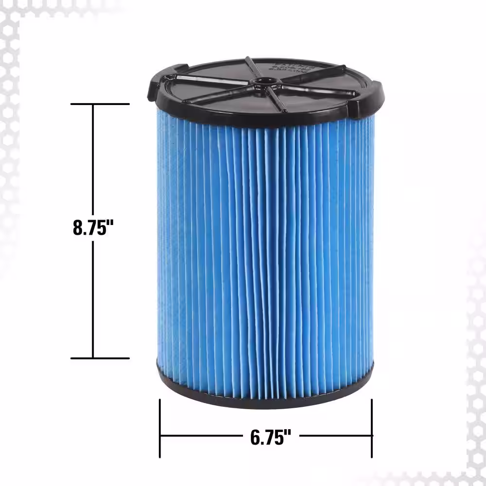 RIDGID Fine Dust Pleated Paper Wet/Dry Vac Replacement Cartridge Filter for Most 5 Gal and Larger RIDGID Shop Vacuums (2-Pack)
