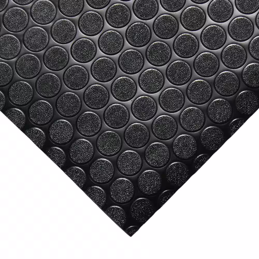 Rubber-Cal Coin Grip 4 ft. x 9 ft. Brown Commercial Grade PVC Flooring