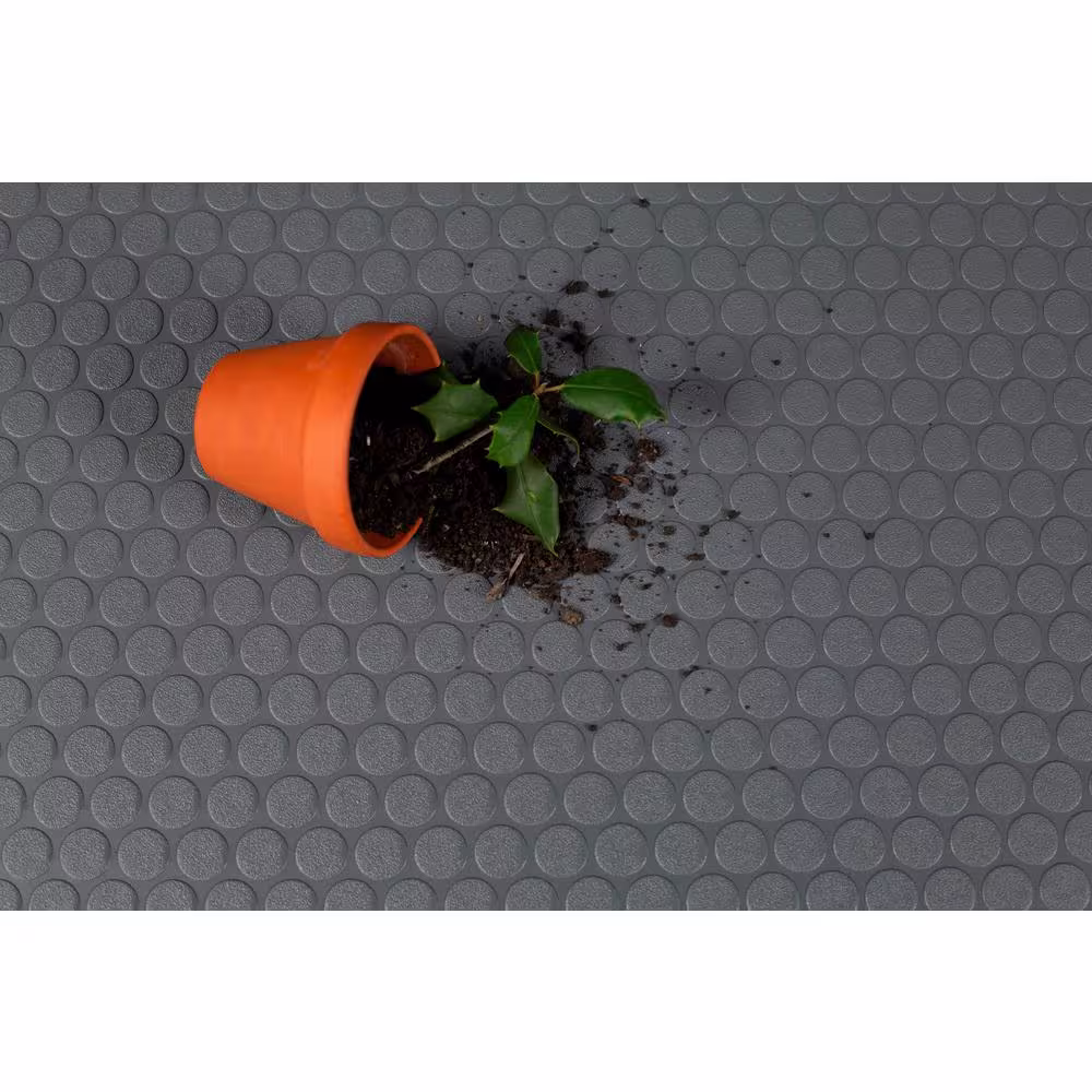 G-Floor Trailer Flooring Slate Grey Small Coin Commercial Vinyl Sheet Flooring (8.5 ft. W x 10 ft. L)