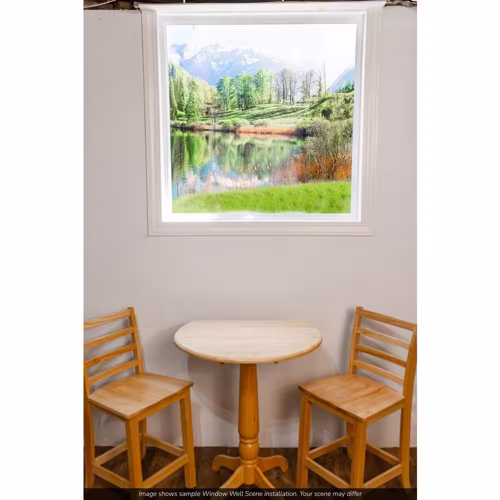 Biggies Waterway View - Weather Proof Scene for Window Wells or Wall Mural - 100 in. x 60 in.