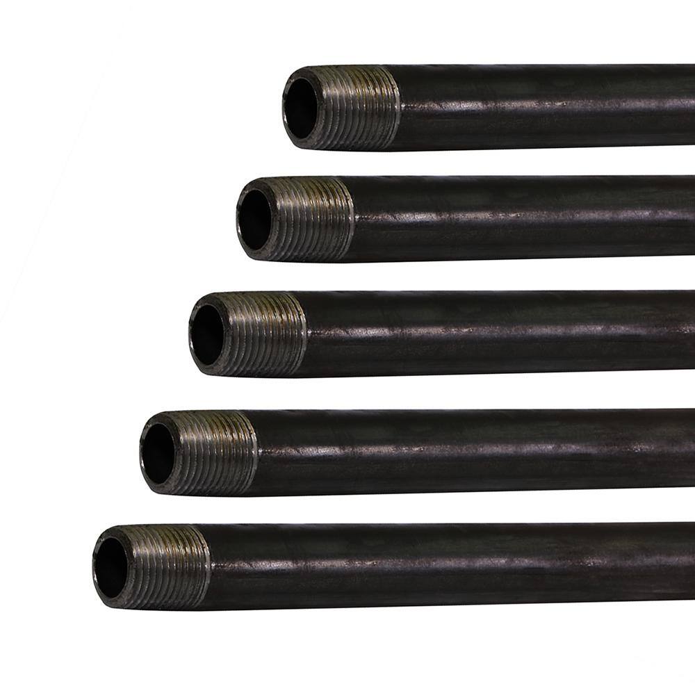 The Plumber's Choice 3/4 in. x 30 in. Black Steel Pipe (5-Pack)