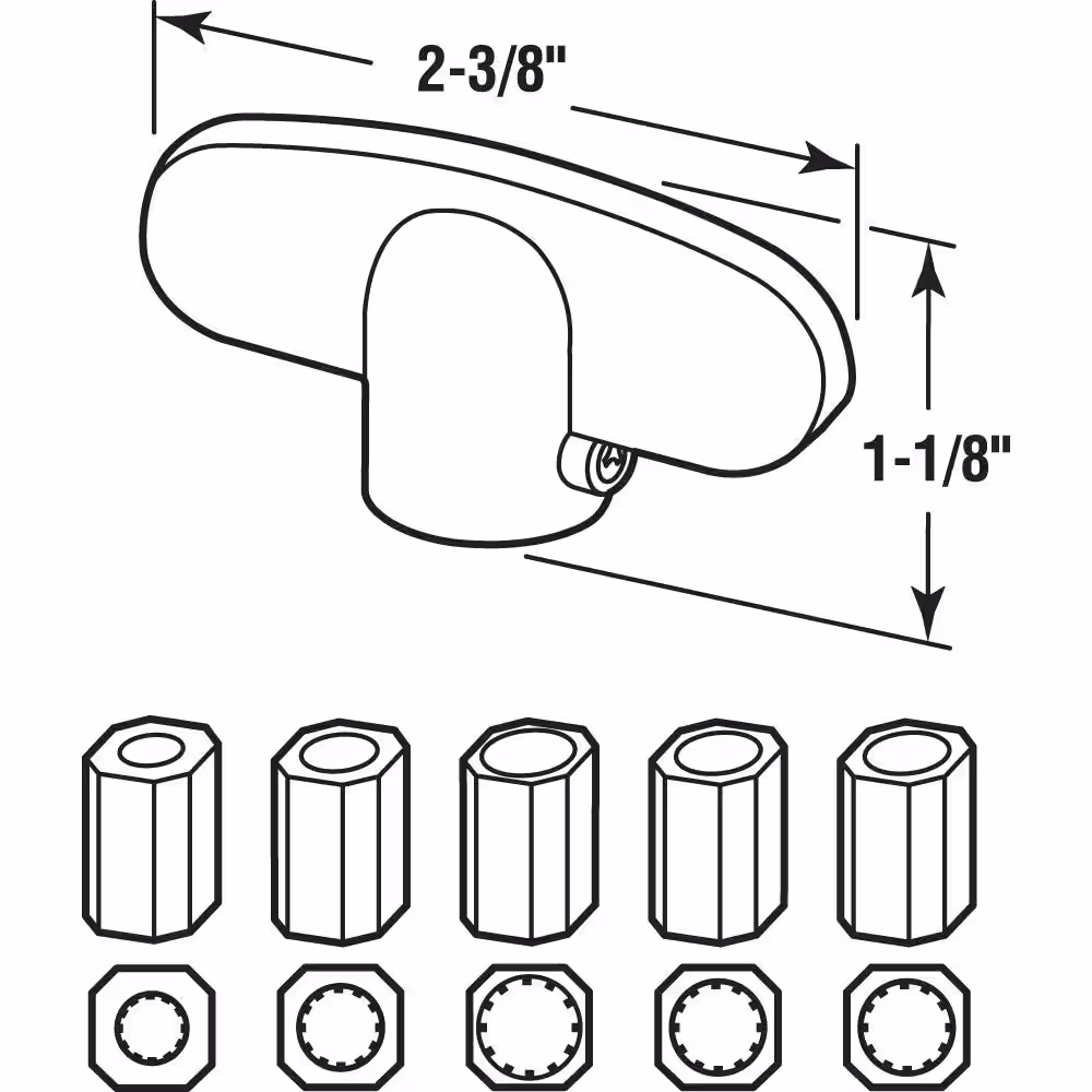 Prime-Line Universal, Aluminum Tee-Crank Casement Window Handle (2-pack)