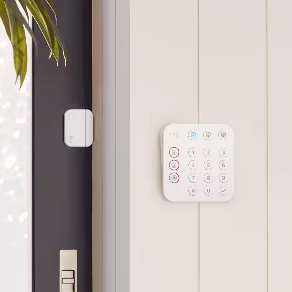 Ring Alarm Kit 2nd Gen (5-Pack) with Video Doorbell - Satin Nickel with Indoor Cam 2nd Gen, Black