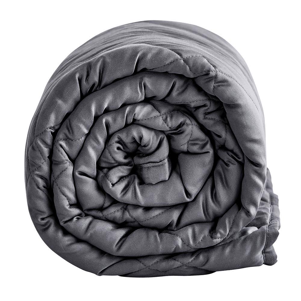 None Grey Tencel 50 in. x 60 in. x 10 lbs. Weighted Throw Blanket