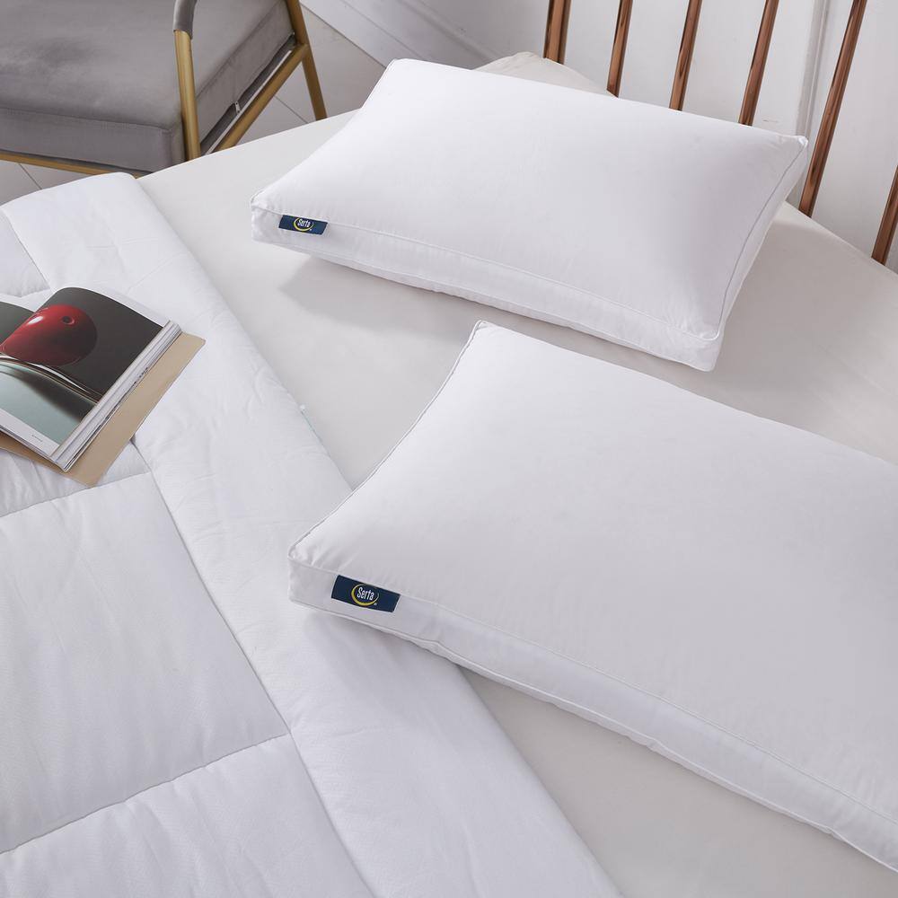 Serta Tencel Cotton Blend European Down Firm Jumbo Pillow