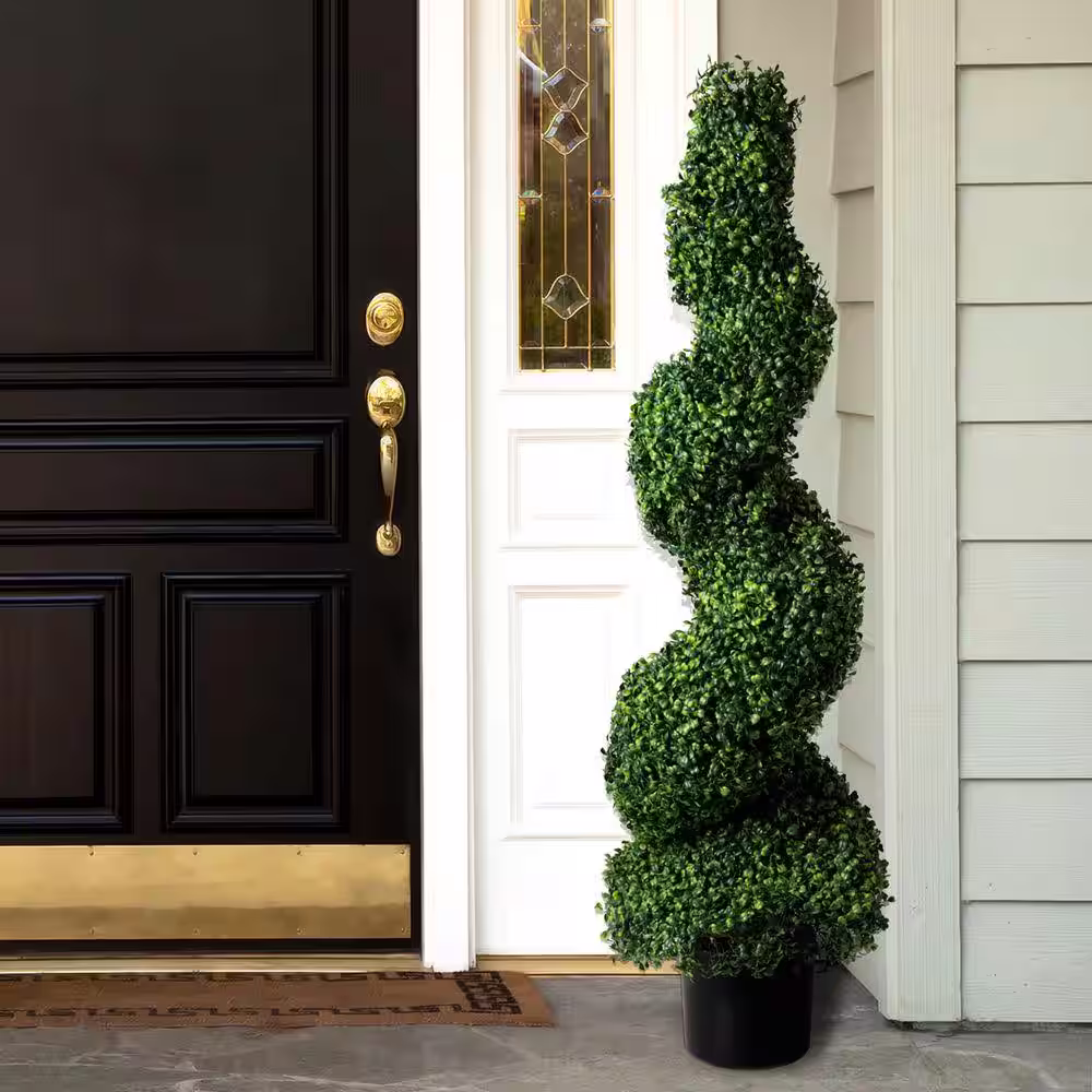 Romano 4 ft. Artificial Boxwood Spiral Topiary Tree