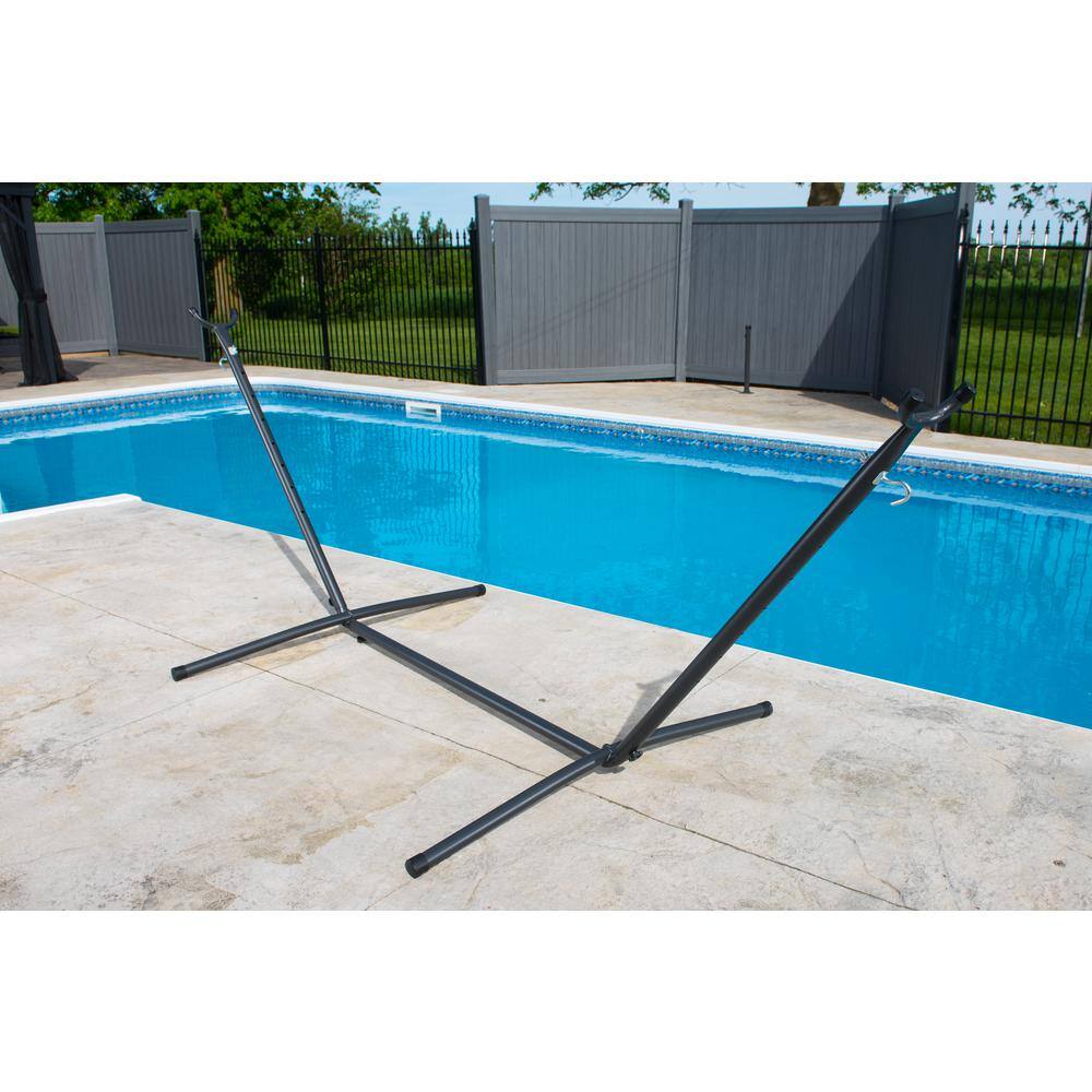 Vivere Universal 10 ft. Metal Hammock Stand in Charcoal