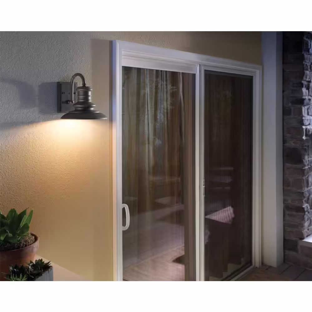 Generation Lighting Redding Station 1-Light Restoration Bronze Outdoor 12.5 in. Wall Lantern Sconce