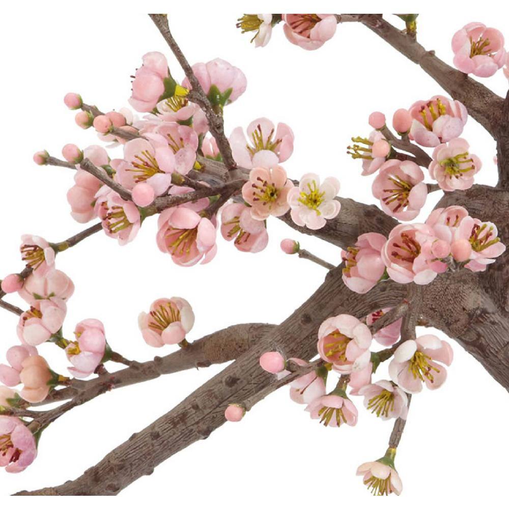 Nearly Natural 15 in. H Pink Artificial Cherry Blossom Bonsai Silk Tree