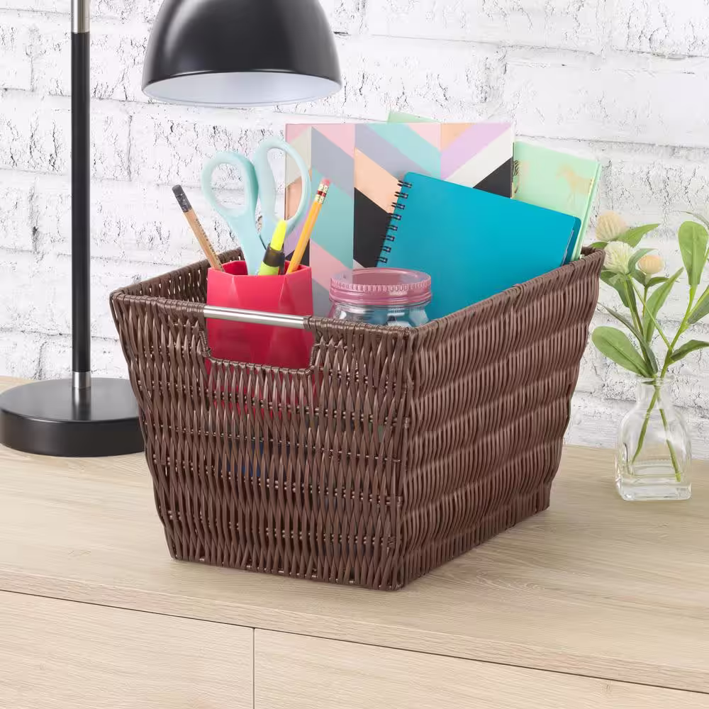 Whitmor 7.90 in. H x 12.63 in. W x 9.88 in. D Brown Metal Cube Storage Bin