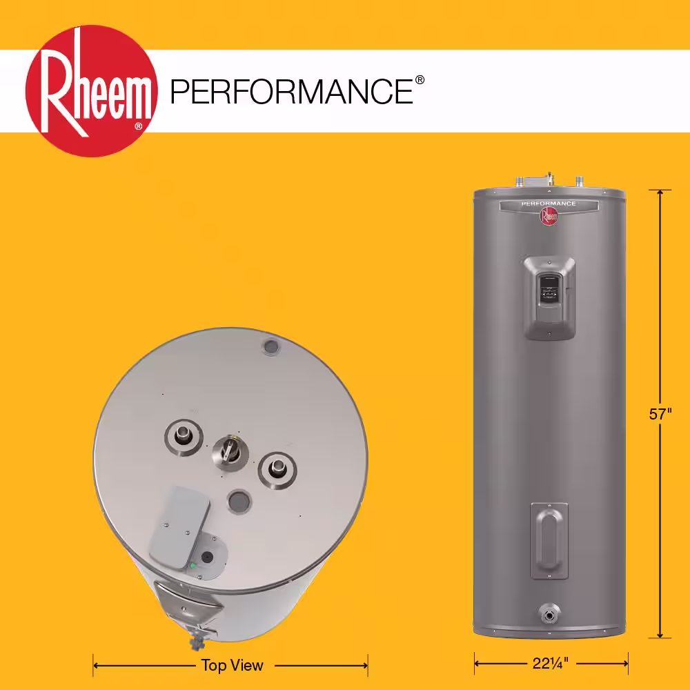 Rheem Performance 55 Gal. 4500-Watt Elements Tall Electric Water Heater - WA or Version with 6-Year Tank Warranty and 240-Volt
