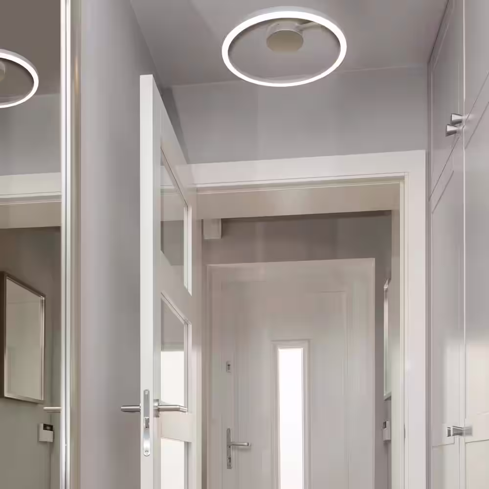 VONN Lighting Zuben 20 in. 33-Watt Silver ETL Certified Integrated LED Semi Flush Mount Modern Circular Ceiling Fixture