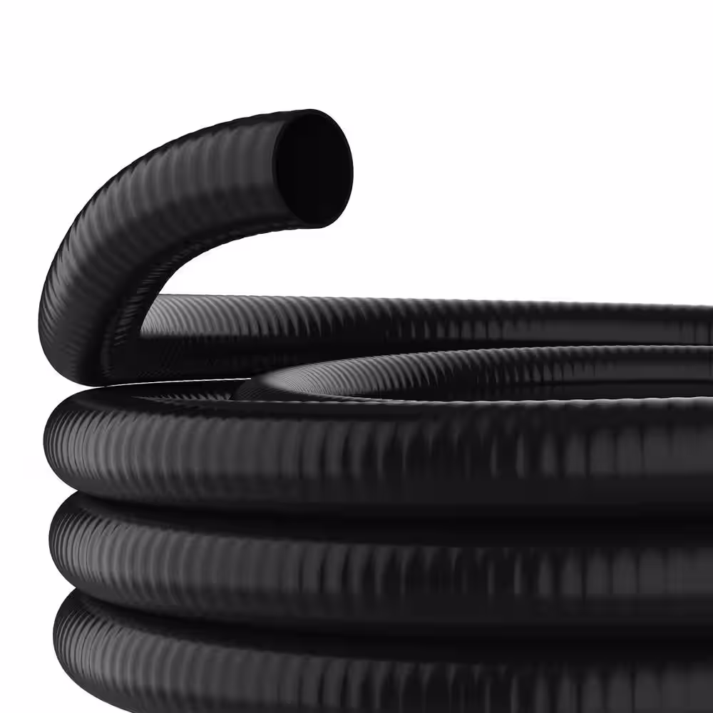 Alpine Corporation 1-1/2 in. x 50 ft. Schedule 40 Black PVC Ultra Flexible Hose for Koi Ponds, Irrigation, Water Gardens and More
