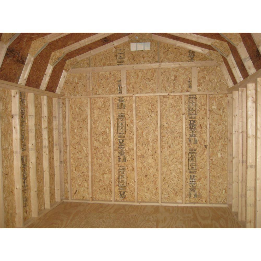 LITTLE COTTAGE CO. Classic Gambrel 12 ft. x 12 ft. Wood Storage Building DIY Kit with 6 ft. Sidewalls with Floor