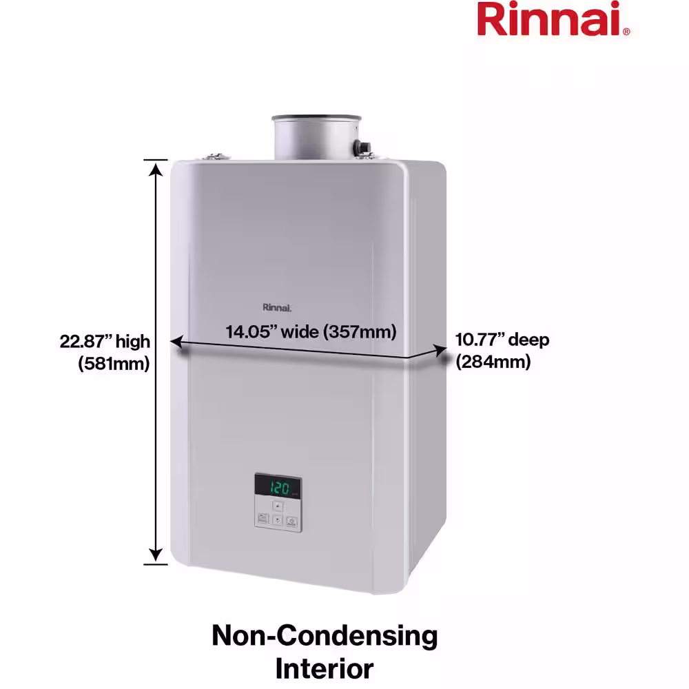 Rinnai High Efficiency Non-Condensing Smart-Circ 7.9 GPM Residential 199,000 BTU Interior Propane Gas Tankless Water Heater