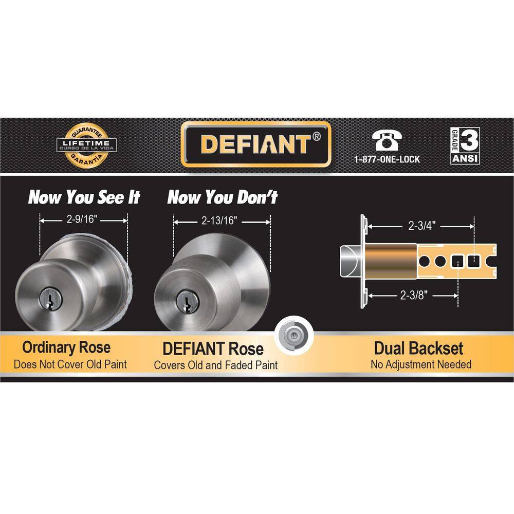 Defiant Naples Satin Nickel Bed/Bath Door Lever