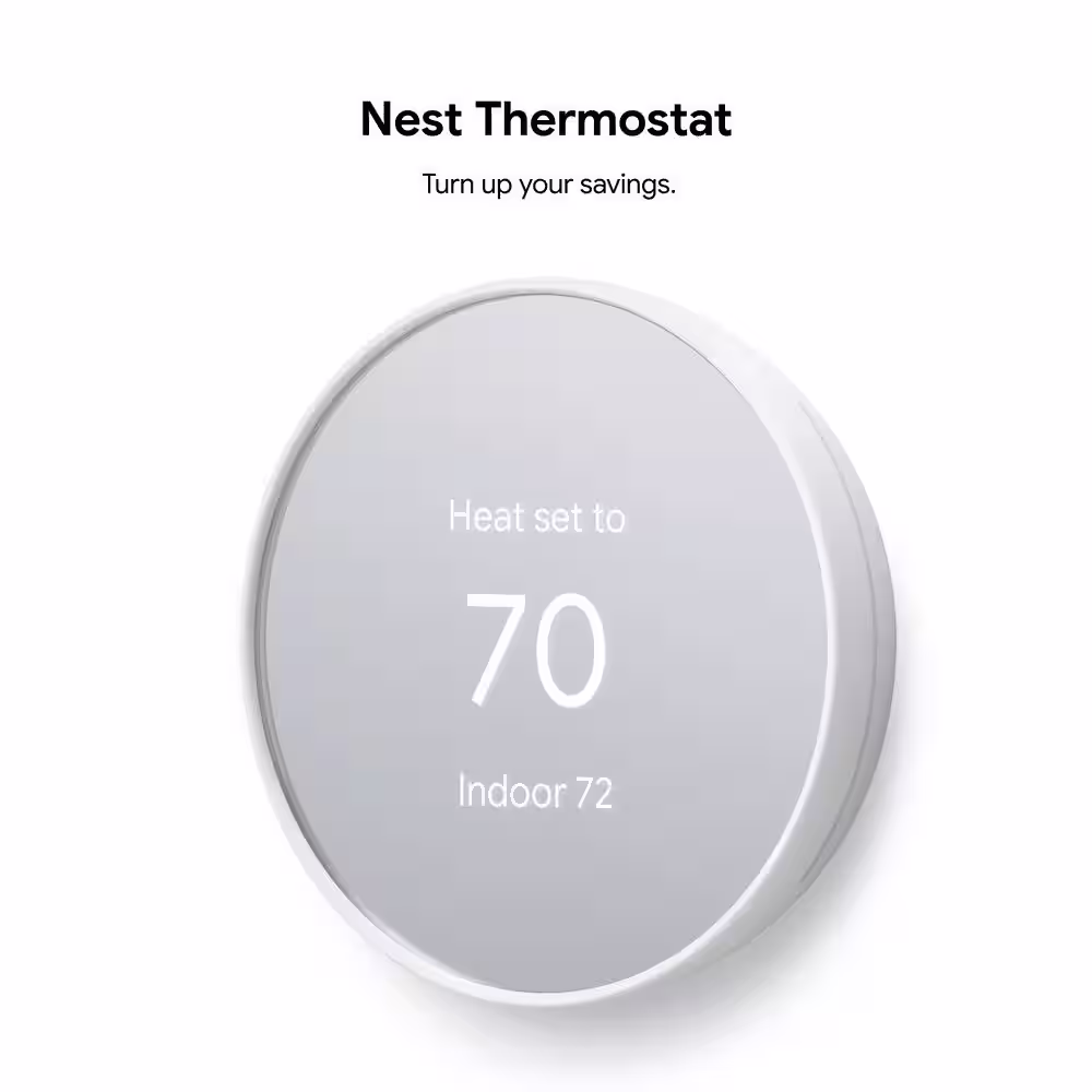 Google Nest Thermostat - Smart Programmable Wi-Fi Thermostat - 2 Pack - Snow