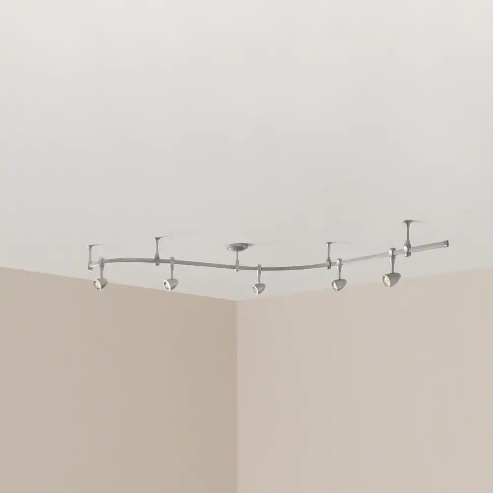 Hampton Bay 8 ft. 5-Light Silver Integrated LED Flex Track Lighting Kit