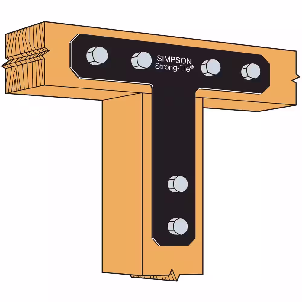 Simpson Strong-Tie HTPC 16 in. x 16 in. 7-Gauge Black Powder-Coated Ornamental T Strap