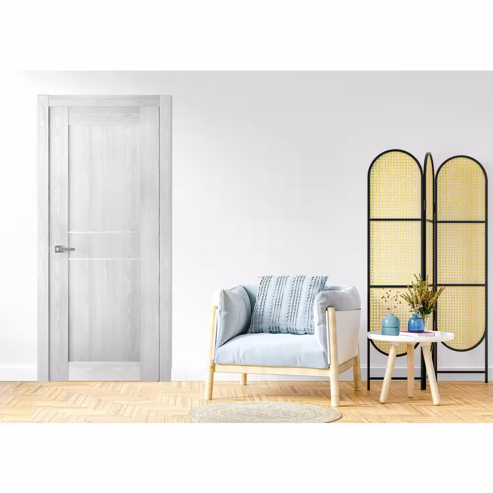 Belldinni Vona 36 in. x 80 in. Left-Handed Solid Core Ribeira Ash Prefinished Textured Wood Single Prehung Interior Door