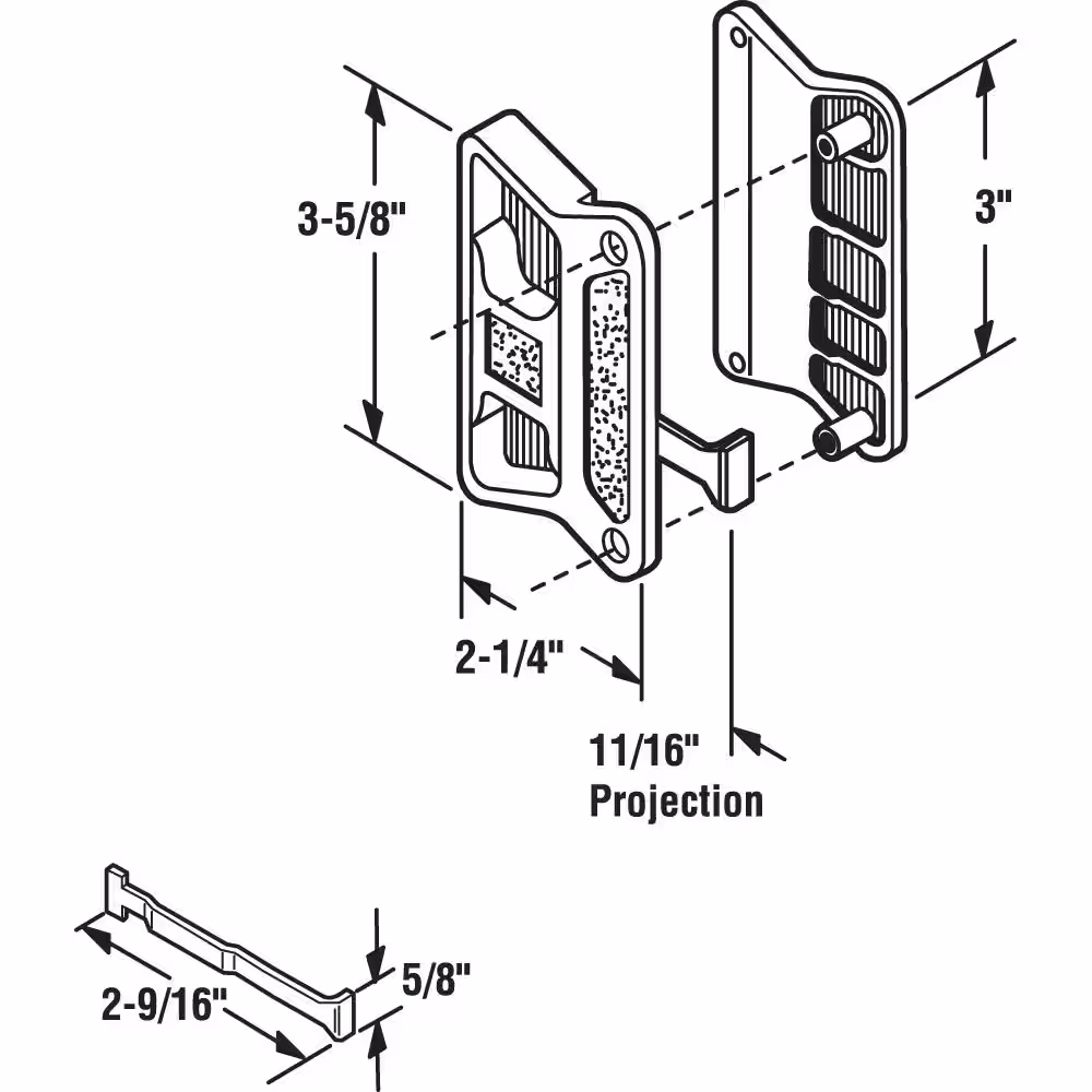 Prime-Line White Sliding Screen Door Handle, Superior