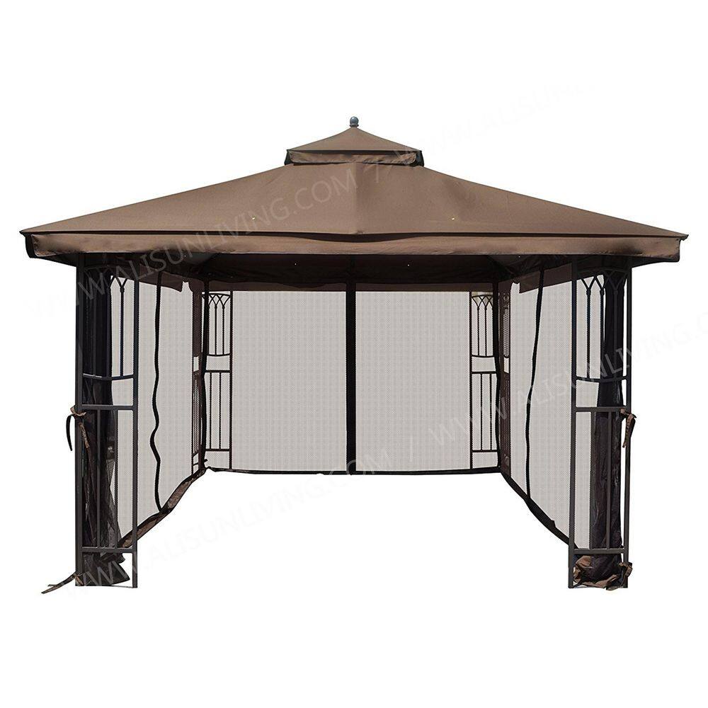 APEX GARDEN Replacement Mosquito Netting for 12 ft. x 12 ft. Gazebo - Brown