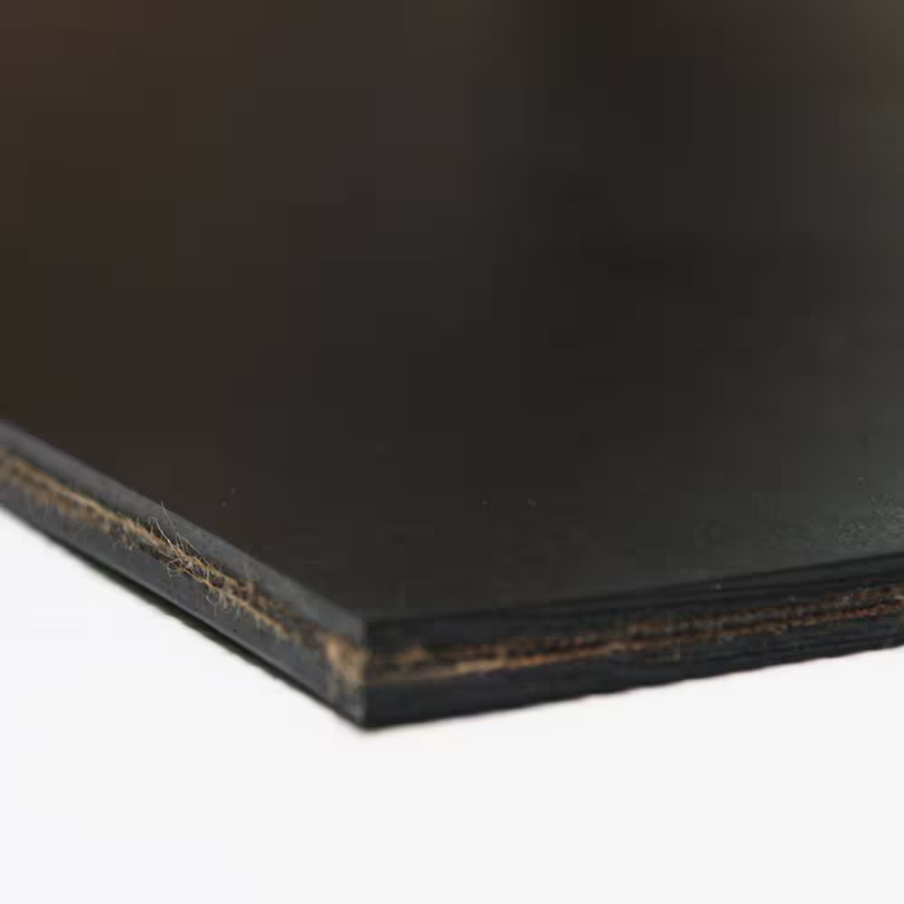Rubber-Cal Heavy Black Conveyor Belt - 0.41 (3 ply) Thick x 6 in. Width x 10 ft. Length - Rubber Sheet