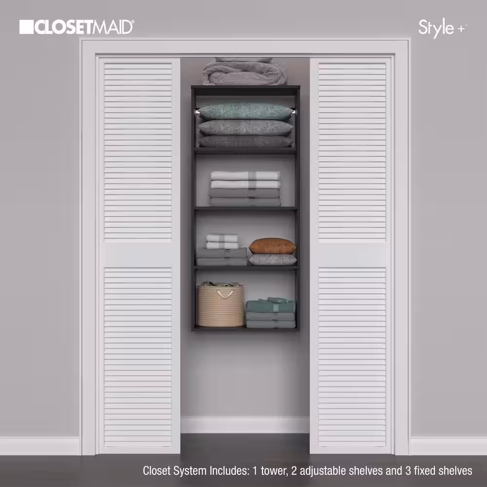 ClosetMaid Style+ 25 in. W Noir Hanging Wood Closet Tower