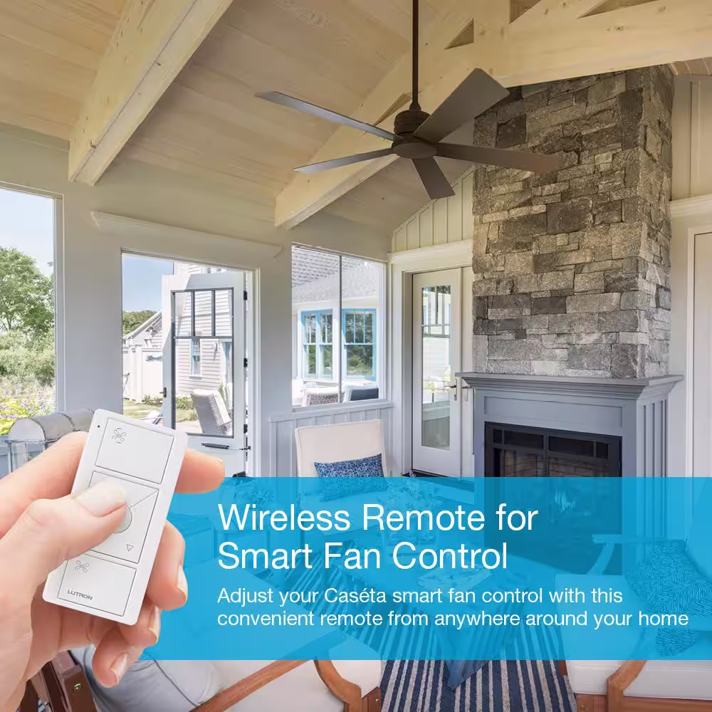 Lutron Pico Smart Remote for Caseta Smart Fan Speed Control, Light Almond (PJ2-3BRL-GLA-F01)