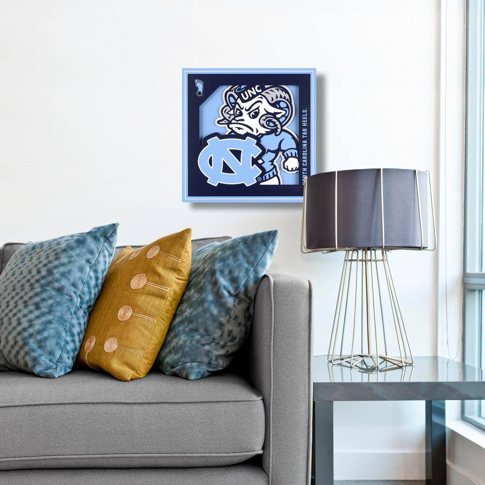 None NCAA North Carolina Tar Heels 3D Logo Series Wall Art - 12x12